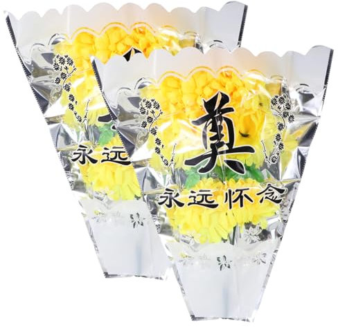 MAGICLULU 2piezas Crisantemos Falsos para Conmemoración Flores Artificiales para Cementerio Decoración De Lápidas Crisantemo Artificial De para Tumba
