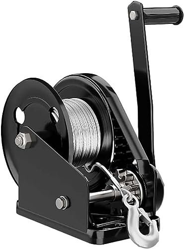 Cabrestante manual de manivela para camión con freno bidireccional - Cabrestante de engranajes de alta resistencia (4:1/8:1) Cabrestante para barco con cable de acero para elevación y tracción (2600