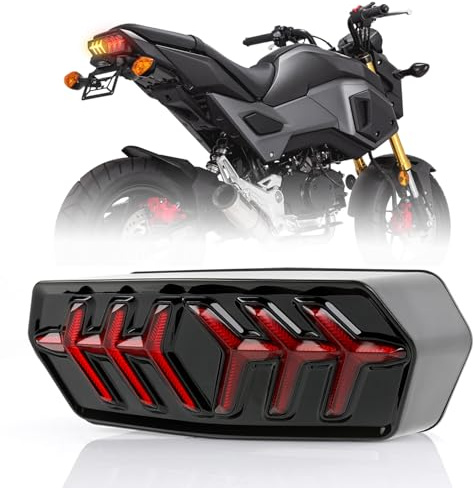 DREAMIZER Integriertes Motorrad Rücklicht mit Blinker LED Bremslicht, Kompatibel mit Honda Grom MSX125 CB650F CB650R CBR650F CTX700N
