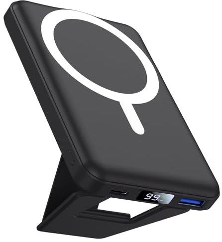 AOGUERBE Power Bank per iphone, 10000mAh per Magsafe Powerbank Magnetico Caricabatterie Portatile Wireless PD 22.5W Ricarica Rapida Batteria Esterna per iPhone 17/15/14/13/12/Mini/Pro/Pro Max
