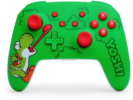 PowerA Wireless Controller for Nintendo Switch - Hungry Yoshi, Switch Lite/Switch-OLED Model, Nintendo Switch 2, AA Battery Powered (Battery Included), Bluetooth, Motion Controls, Officially Licensed