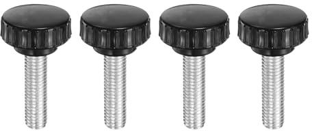 QUARKZMAN 4 Stück Rändelschraube M10 x 35mm Flügelschrauben mit Gewinde Rundkopf Klemmschrauben Klemmknöpfe 30mm Drehknopf Befestigungsschraube für Möbel Modellbau Maschinen Geräte