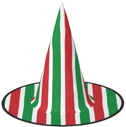 DUWAA Italy Flag Print Witch Hat Witches Hats Halloween Women Adult Wizard Men Costume Cosplay Party Accessory-1pcs