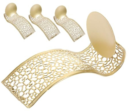 TOYZFRIENDY Apliques De Pared Calados para Velas De Pilar 4 Piezas De Metal Negro Diseño Hueco Decoración para Sala De Estar y Comedor Soporte para Candelabros De Pared