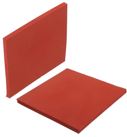 VILLCASE Hitzebeständige Silikonmatten Waschbare Transferpresse Ersatzteile 2 Stück für Wärmepresse Kleine Quadratische Matte Rot für Professionelle Anwendungen