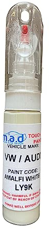 madAUTO Car Touch Up Paint Compatible with AUDI LY9K AMALFI WHITE PEN A1 A3 A4 A5 A6 A7 A8 TT TTS RS3 RS5 Q3 Q5 Q7-20ml Precision Scratch Repair Kit with Needle & Brush - UK Mixed (JUST PAINT)