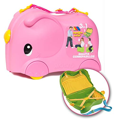 MOLTO | Kinderkoffer Molto Smiler Pink Deluxe | Kinderreisekoffer, Kinderhandgepäck, Kinderhandgepäck, Lernspielzeug für Kinder, Für Kinder ab 36 Monaten