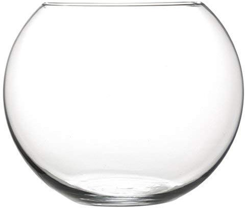Inerra - Vaso per pesci rotondo in vetro, 15 cm, per fiori, bouquet e centrotavola