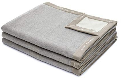 LANEROSSI N ° fiordiloto Couverture en Cachemire et Laine mérinos Gris
