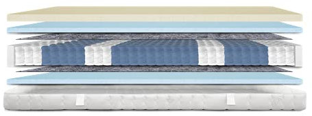 AM Qualitätsmatratzen Visco-Taschenfederkernmatratze 100x200cm H2 24cm - Made in Germany & Oeko TEX Siegel - 7 Zonen Viscoschaum Federkernmatratze 100x200 mit 480 Federn & Lyocell Bezug