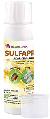 Probelte Jardín Fungicida Acaricida Ecológico Sulfaprón L (Azufre 72%) líquido 100 CC