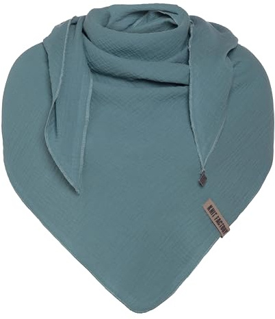 Knit Factory - Liv Trekantssjal - Stone Green - 190x85 cm