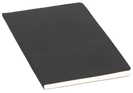 ALASSIO 1132 Notizbuch DIN A5, Kladde 64 Seiten, Ersatz-Notizblock liniert | Gebundener Notizblock mit schwarz-mattem Einband, Buch mit 64 Blatt, ideal für Leder Buchhüllen, Schreibmappen & Organizer