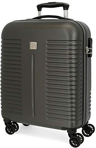 Roll Road India Valise Trolley Cabine Gris 40x55x20 cms Rigide ABS Serrure à combinaison 37L 2,5Kgs 4 roues doubles Bagage à main