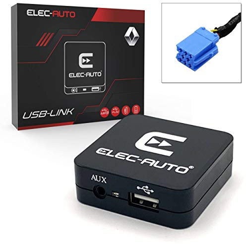 Interfaccia USB MP3 FLAC - Ausiliario per auto RENAULT | Caricabatterie | Presa jack | Custodia da incasso invisibile | Accessorio autoradio | Presa adattatore per chiave USB