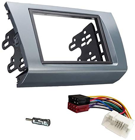 Sound-way Double DIN Car Radio Installation Kit, 2 DIN Front Panel Frame, Facia Adaptor, ISO Connector Cable, Antenna Adapter, compatible with SUZUKI Swift 2004-2010