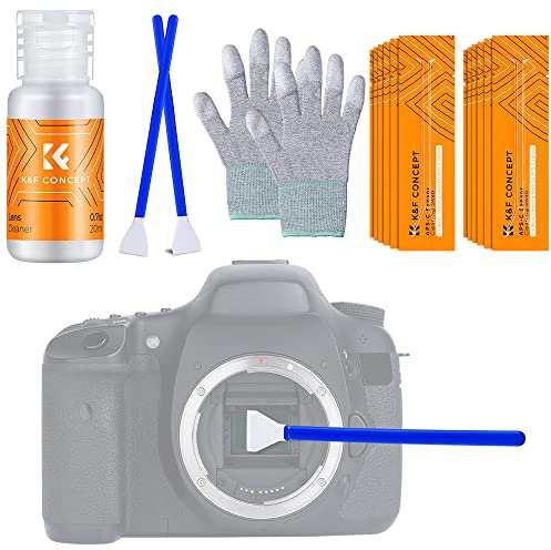 K&F CONCEPT APS-C 16mm (16 pezzi) Professionale Kit di Pulizia per Sensore e Fotocamera per Obiettivi Ottici e Fotocamere Digitali Compatibile con Sony/Canon/Nikon/Olympus