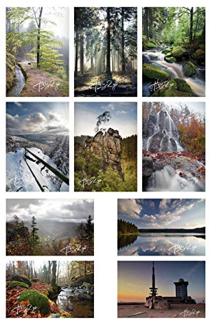10er Set Harz2go (1) Postkarte Grusskarte Bilder Motiv Natur Wasser Wald