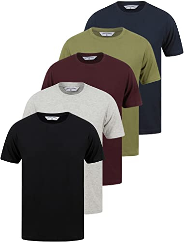 Tokyo Laundry Men's (Pack of 5) Cotton Jersey Plain T-Shirt Set