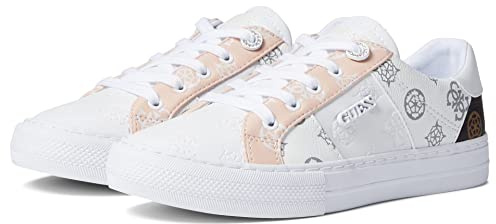 GUESS Loven sneakers för kvinnor, vit/rosa, 4.5 UK.