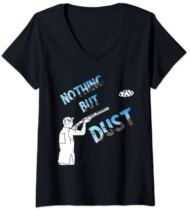 Damen Sportschütze Wurftauben Tontauben Schießen Sportschießen T-Shirt mit V-Ausschnitt