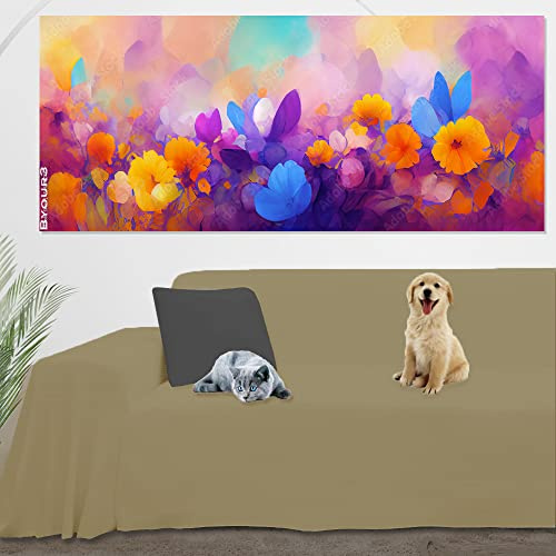 Byour3 - Sofa Überzug 100% WASSERDICHT Baumwolle 3 4 5 Sitzer Resistenter Schutz Anti-Kratze Haustieren Hunde Katzen Kinder Sofaüberwurf Also Von L U Form Ecksofa Abwaschbar (Beige, 4 Sitzer)
