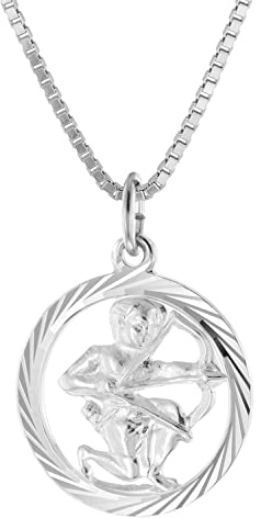 trendor Schütze Sternzeichen Halskette Silber 925 15360-12 | modischer Tierkreiszeichen Anhänger für Damen, Halsschmuck aus Sterlingsilber