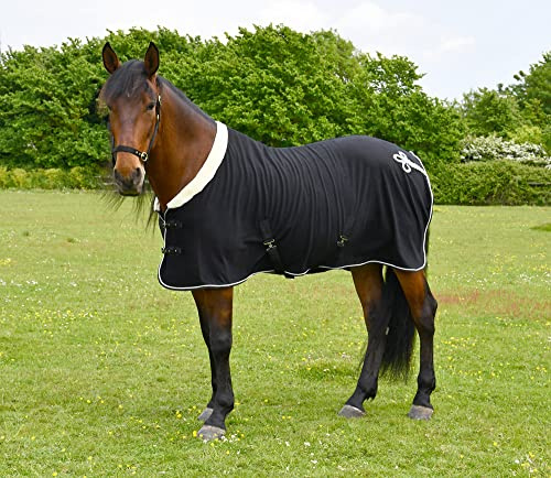 Rhinegold Pferd Show Fleece mit Fellkragen, Schwarz, 15 cm