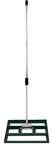 Rasenrakel 50cm x 32cm Levelingrake Rasen Rake Rakel zum Sanden Stahl Grün Flächenebener Verzinkter Stahl 1,2 – 1,9m Verlängerbarer Griff Golf Garten Werkzeug Gras Erde Kunstrasen Kompost Kopfdüngung