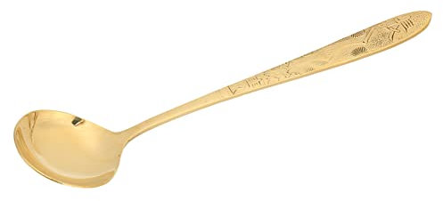 Glomora Cucharillas Doradas De Acero Inoxidable, Cucharas De Té Redondas De Mango Largo Y Duraderas, Ideales Para Cafés, Hoteles, Restaurantes, Pulidas Con Espejo Y Aptas Para Lavavajillas