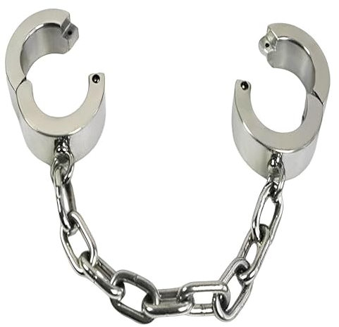 YZPNBW Schwere Fußfesseln Aus Edelstahl Höhe 6 cm Fetisch Adult Game BDSM Bondage Sexspielzeug Für Frauen Männer Paare Super Schwer Metall Runden Handschellen Sex Mit Schlüssel