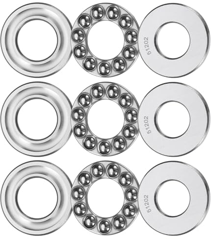 QUARKZMAN 3 Stück Kugellager 51202 Axiallager 15 x 32 x 12mm Axialkugellager Einreihig Rollen, Chromstahl (ABEC3)