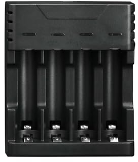 Cargador USB para 4 Pilas AA/AAA, Recarga rápida y Segura, Ideal para líneas de Suministro de energía portátil y Dispositivos electrónicos.