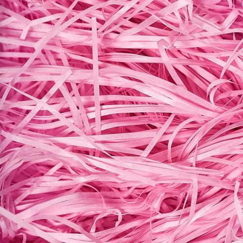 Trimming Shop 200gm Light Pink Shredded Tissue Paper, | Decorative Gift Packaging Hamper Filler, Soft Dust free Paper Shreds for Hampers & Boxes Stuffing, Birthday & Christmas