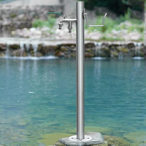 Wassersäule garten,garten wasserhahn säule,wasserzapfstelle,wassersäule edelstahl,wasserhahn frostsicher,schlauchhalter freistehend,hydrant,standbrunnen,frostsicherer außenwasserhahn(B,Thin and tall s