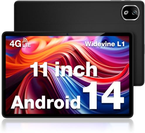 DOOGEE T30E (2025) Tablette avec Carte sim, 8000mAh 11 Pouces, 128GB ROM(TF 1TB), Dual 4G LTE, Tablette Tactile,Octa Core, Android 14, 13MP+5MP Widevine L1, Face ID/OTG