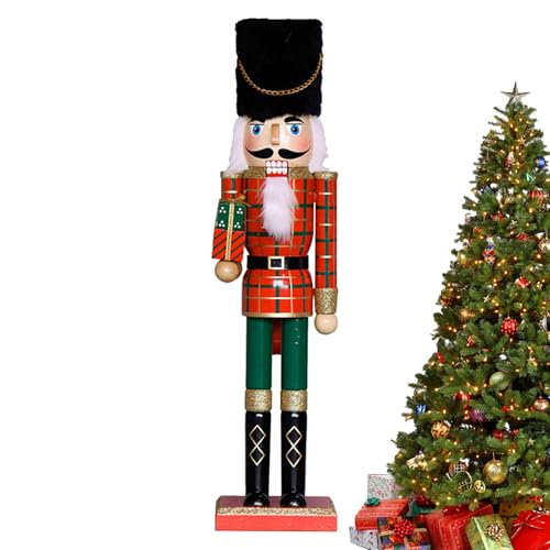 Cascanueces de Navidad de Madera - Figura de Soldado de Cascanueces de 50 cm, decoración Tradicional Cascanueces para Oficina, Figura Cascanueces para Navidad, Estatua de Navidad
