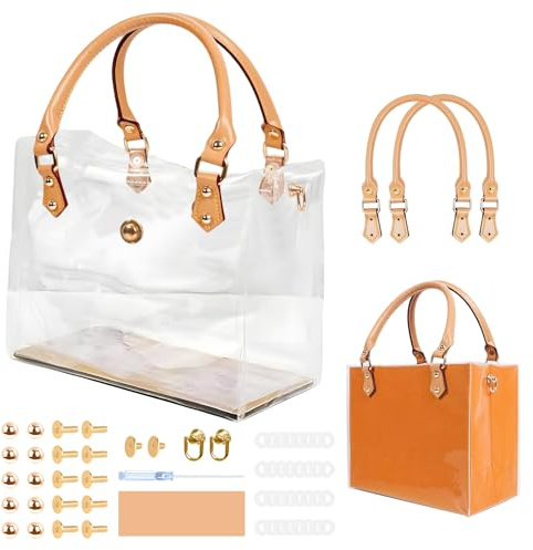Orifesio Bolso transparente, kit para hacer bolsas de PVC transparente, bolsa de transporte transparente, juego de bolsas para hacer tú mismo, accesorios para bolsas de regalo hechas a mano (B)