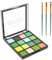 APOMOONS palette fard a paupiere 16 Couleurs, palette maquillage yeux Verte Scintillante avec 3 Pinceaux d'Ombres à Paupières Vertes Maquillage Scintillant, Palette Yeux eyeshadow palette