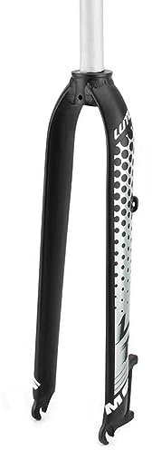 MTB 26/27.5/29 pollici forcella rigida QR 9x100mm freno a disco forcella per bicicletta ultraleggera in lega di alluminio 1-1/8” tubo dritto forcella anteriore per mountain bike senza filettatu