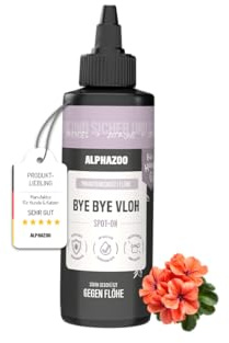 alphazoo Bye Bye Vloh Spot-On für Hunde 100ml – Effektiver Schutz gegen Flöhe mit Lavendel & Geraniol & Zitronen-Eukalyptus. Natürliche Pflege: Sanft, alkoholfrei & hautfreundlich