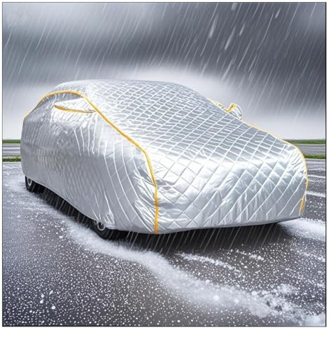Autoabdeckung Wasserdicht Atmungsaktiv Für VW Polo 4 9N 2001-2009, Vollgarage Auto Abdeckplane Outdoor Autoplane Hagelschutz für alle Jahreszeiten geeignet