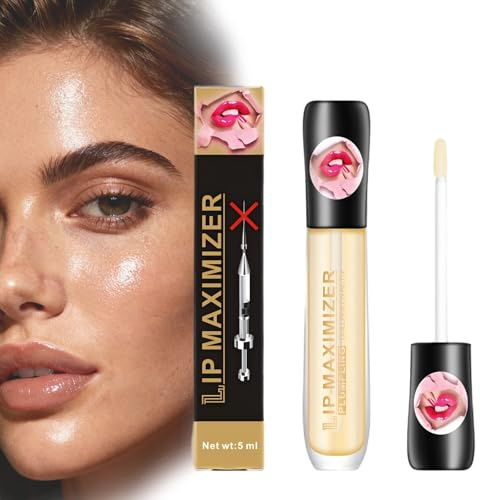 Virecose 5ml Lip Plumping Booster Transparente para Voluminizador Labios Aumentar, Lip Gloss Aceite Reduce las Arrugas Labiales Aceite de Bálsamo Labial, Bálsamo Labial Brillo de Perla Lip Oil