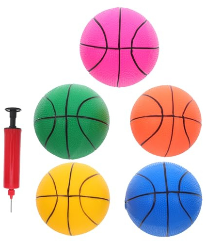 HONITANO 6 st mini uppblåsbara mjuka PVC-basketbollar studsande bollar för lek inomhus träning och sportfest