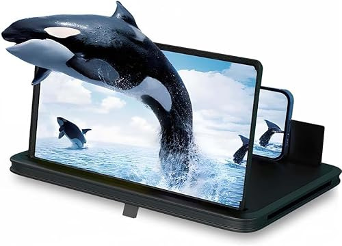 Screen Magnifier Version, 2026 New Screen Magnifier for Cell Phone, Movies, Videos, and Gaming, Amplifier Desktop Magnifying for Seniors Reading (Black, 12 Inch)