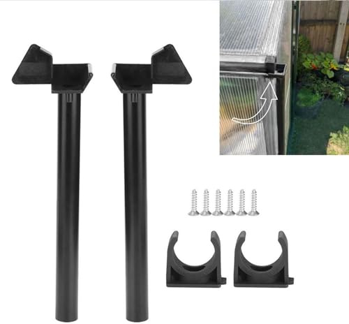 Blaihild Greenhouse Accessories, PVC Aluminum Rainwater Drainage Gutter Downpipe Kit with Bracket for Small Greenhouse, Easy Installation