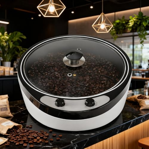 Mini Hot Air Coffee Bean Roaster Machine for Home Use, 300-800g Capacity, Adjustable 0-240°C Temperature, Even Stirring, Perfect for Roasting Nuts, Grains, Popcorn