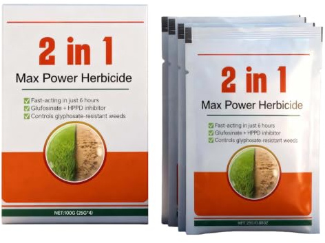 4 Pcs Herbicida 2 en 1 altamente eficaz, herbicida de máxima acción, herbicidas de alta eficiencia y baja toxicidad, herbicidas de larga duración y baja toxicidad para jardín y césped (Una caja)