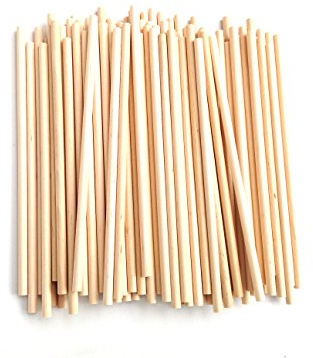 100 Palos redondo para manualidades,5mmx15cm,palillos de maderas,HC Enterprise