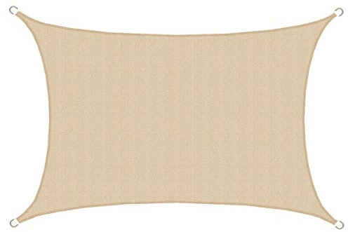 AMANKA Tenda da Sole UV - 6x4 m HDPE Rettangolare Telo di Protezione Solare Balcone Giardino Beige